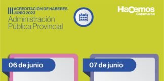 Fecha de acreditación de haberes para la Administración Pública