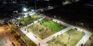 Gustavo Saadi inauguró la puesta en valor de un nuevo espacio verde en Villa Cubas