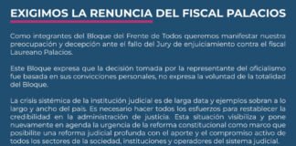 El bloque de diputados del Frente de Todos exige la renuncia del fiscal Laureano Palacios