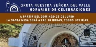 Nuevo horario de celebraciones en la Gruta de la Virgen del Valle