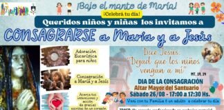 Invitan a la consagración de los niños a Jesús y María Santísima
