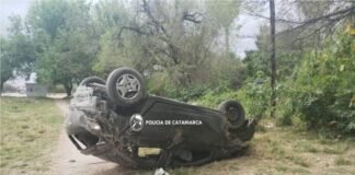 Volcó un automóvil en Huillapima