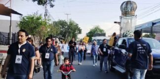 Servidores del Santuario mariano peregrinaron a la Gruta de la Virgen