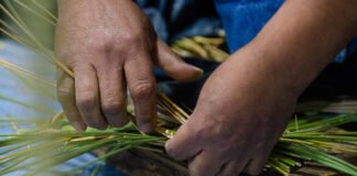 Demostraciones de técnicas artesanales por el Día de la Tradición
