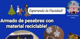 Armado de pesebres y adornos navideños con material reciclable