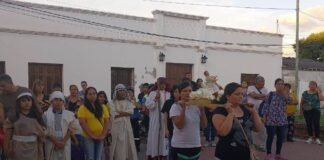 Procesión y pesebre viviente en Villa Dolores