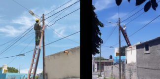 Capital: Se volvio a colgar de la luz en menos de 15 minutos