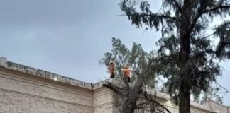 El viento causó daños en la Casa de la Cultura FME