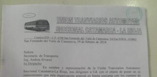 UTA Seccional Catamarca y La Rioja en estado de “alerta y movilización”