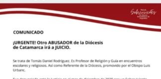 Obispado de Catamarca apartó de sus funciones al profesor Rodriguez denunciado por abuso sexual, que irá a juicio oral