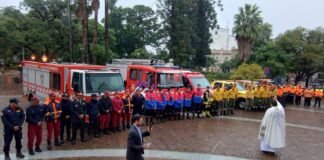 Bendición del personal y móviles de Defensa Civil, Bomberos y Brigada contra Incendios Forestales