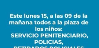 La policia en estado de alerta vuelve a marchar por un incremento salarial este lunes