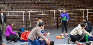 Taller de RCP y Maniobras de Heimlich para trabajadores en la Fiesta del Poncho