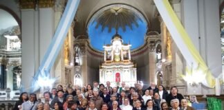 Acción de religiosas y religiosos del NOA en la Catedral Basílica y Santuario de la Virgen del Valle