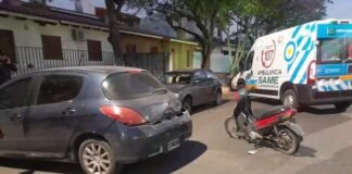 Siniestro vial en el centro