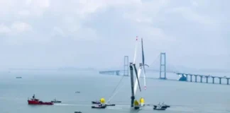 Así es el OceanX, el aerogenerador marino chino más grande del mundo