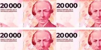 Llegan desde China los billetes de $20.000 a la Argentina: desde cuándo entrarán en circulació