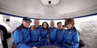 Blue Origin completa con éxito su novena misión tripulada y lleva al espacio a la popular 'Space Gal'