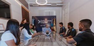 Saadi recibió al cuerpo técnico de la selección argentina mayor de fútbol femenino