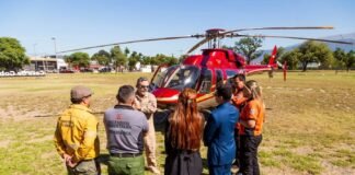 Llego un helicóptero para la temporada alta de incendios forestales en Catamarca