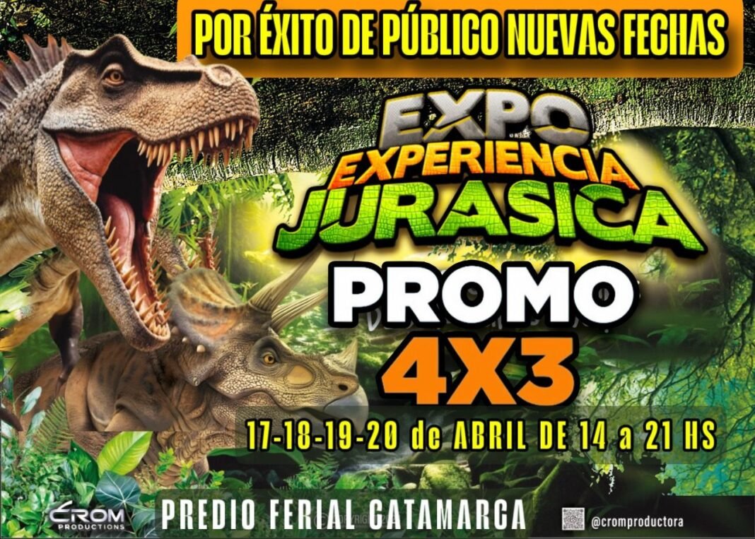 Por el éxito de su primera presentación la «Expo Experiencia Jurásica» regresa este fin de semana