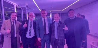 Diputados libertarios catamarqueños junto a Martín Menem en una cena en Buenos Aires