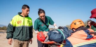 Exitoso simulacro de accidente aéreo en el sur de la Capital