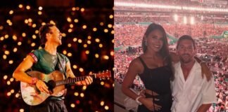 Leo Messi y Antonela en el concierto de Coldplay