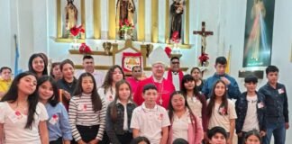 El Obispo celebró el Sacramento de la Confirmación en comunidades de la parroquia Virgen del Valle