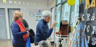 La Madre del Valle en el centro de salud del barrio Libertador II