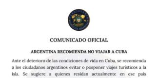 El Gobierno aconsejó no viajar a Cuba por la crisis en las «condiciones de vida»