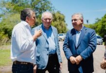 Raúl Jalil recorrió zonas inundadas en Puesto Nuevo y planifican acciones