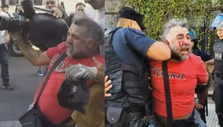 Tensión en el Congreso: detuvieron a un camarógrafo durante la protesta por la Ley de Glaciares