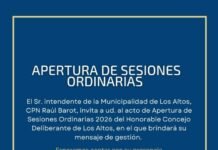 LOS ALTOS REALIZARÁ LA APERTURA DE SESIONES ORDINARIAS 2026