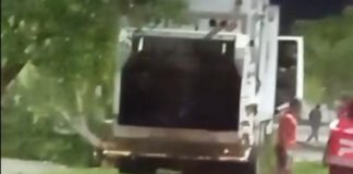 Un camión recolector chocó contra un poste tras un desperfecto mecánico