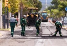 Avanzan las obras de repavimentación en Av. Galíndez y Av. San Martín