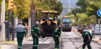 Avanzan las obras de repavimentación en Av. Galíndez y Av. San Martín