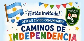 Realizan el Primer Desfile Cívico Comunitario en celebración del “9 de Julio”