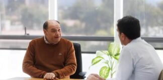 Saadi recibió al intendente de Tunuyán en el Nodo Tecnológico