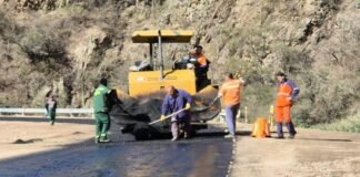 Vialidad Provincial y Vialidad Nacional avanzan con la pavimentación de un tramo clave de la Ruta Nacional 60