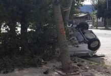 Catamarca: choque y vuelco en la Capital