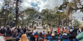 El Obispo resaltó la figura del Gral. San Martín en la invocación religiosa del acto en su homenaje