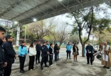 El Obispo visitó el puesto caminero Las Rejas, un centro de salud, una escuela y las empresas de energía y de agua
