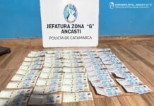 Ancasti: recuperaron medio millón de pesos robados y secuestraron otros 300 mil que estarían vinculados a otro ilícito
