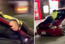 Arrastró con su auto a inspector de tránsito durante cinco cuadras y el video es viral