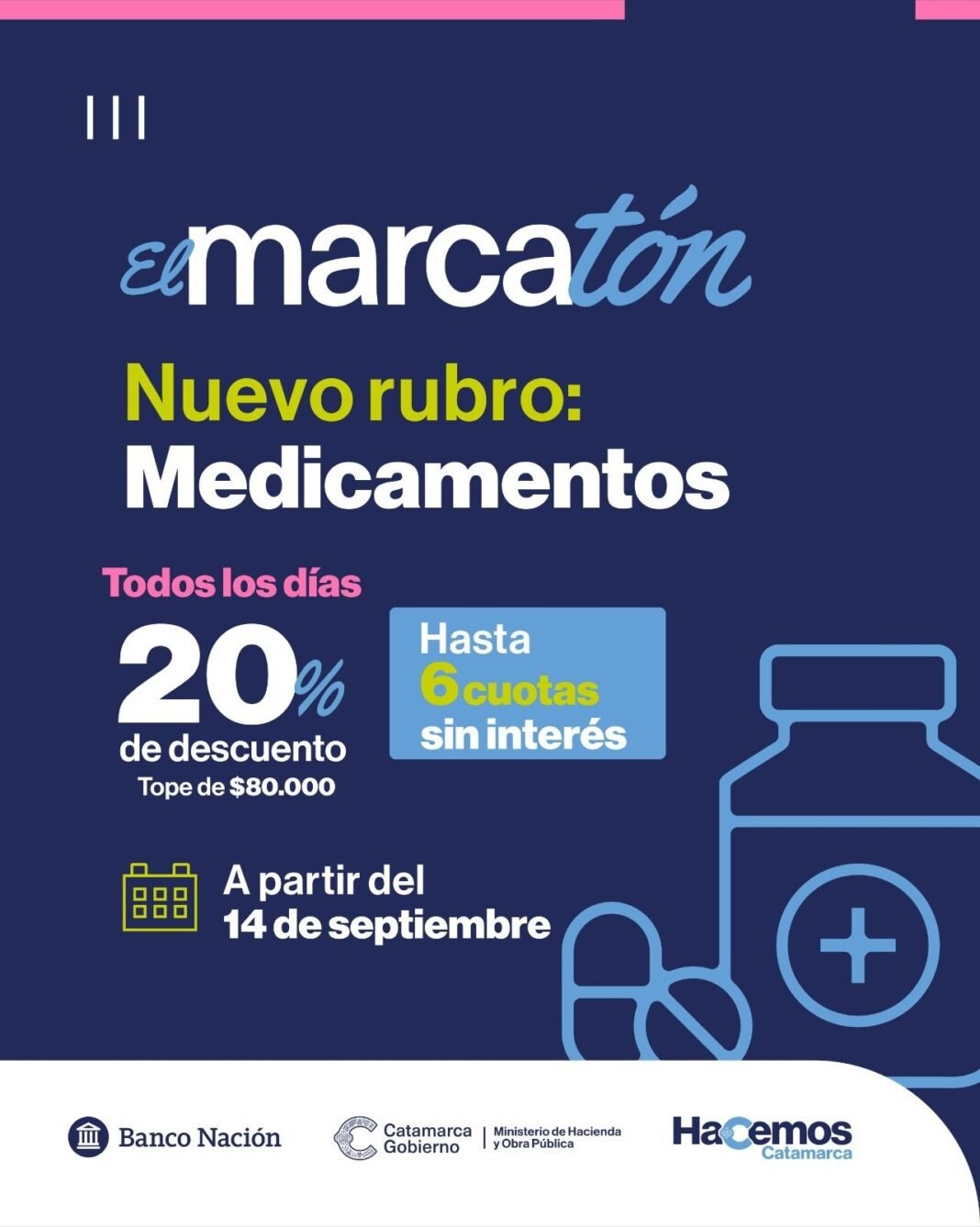 Los primeros 35 comercios que se adhirieron al Marcatón Medicamentos comenzarán a operar el lunes próximo