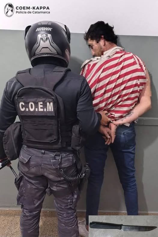 Golpeó a un hombre y lo amenazo con un cuchillo